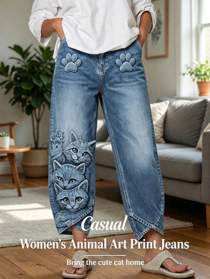 Women's Animal Art Print Trousers