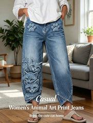 Women's Animal Art Print Trousers