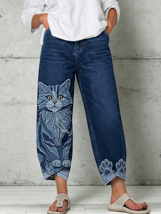 Women's Animal Art Print Trousers