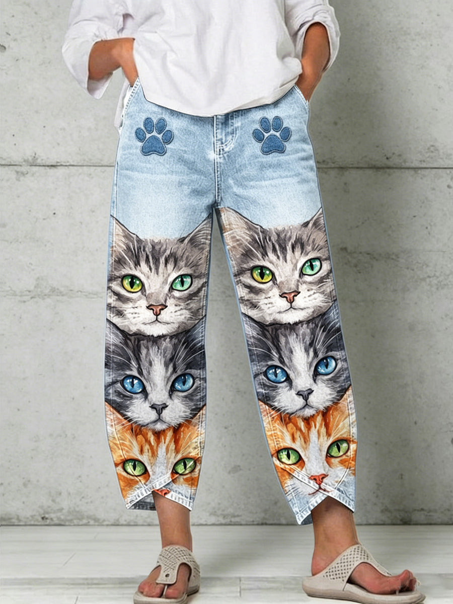 Women's Animal Art Print Trousers