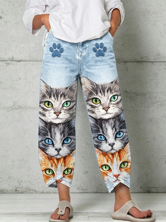 Women's Animal Art Print Trousers