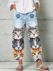 Women's Animal Art Print Trousers