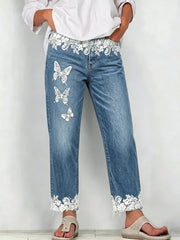 Women's Animal Art Print Jeans