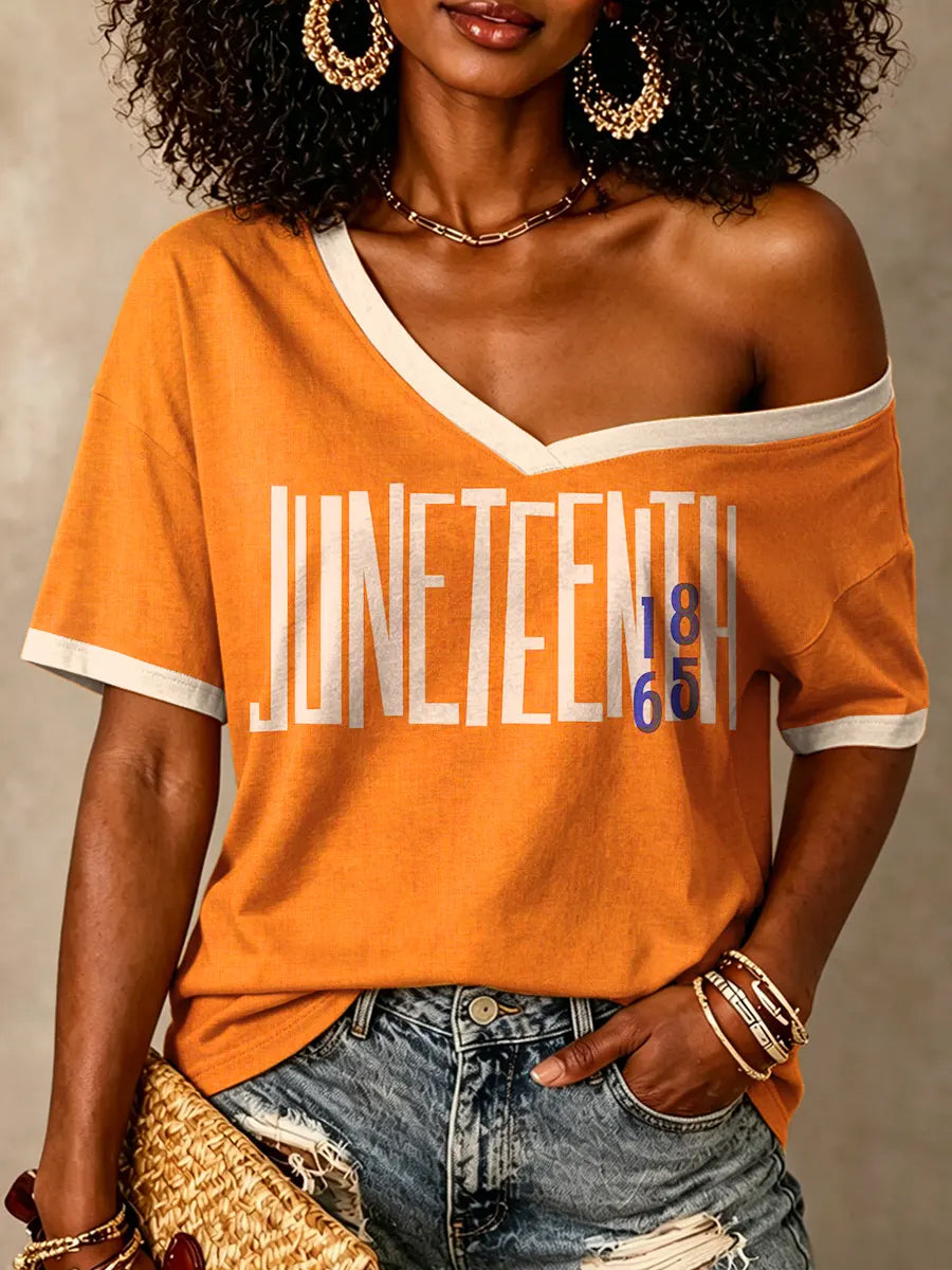 Women's Juneteenth Print Short Sleeve T-shirt