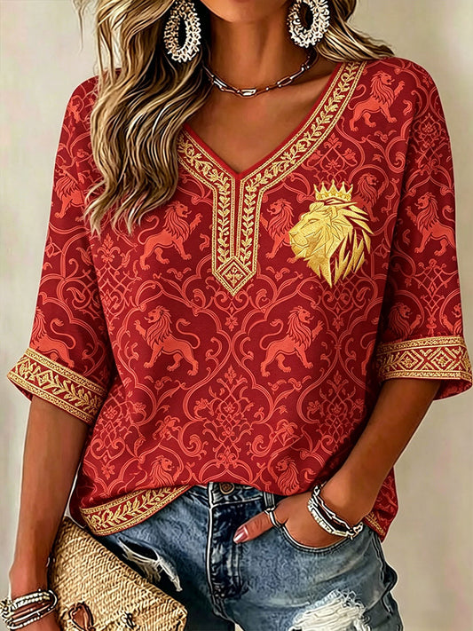 Women's Turkey Football V-Neck T-Shirts