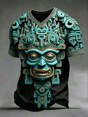 Men's Aztec Mask V-Neck T-Shirts