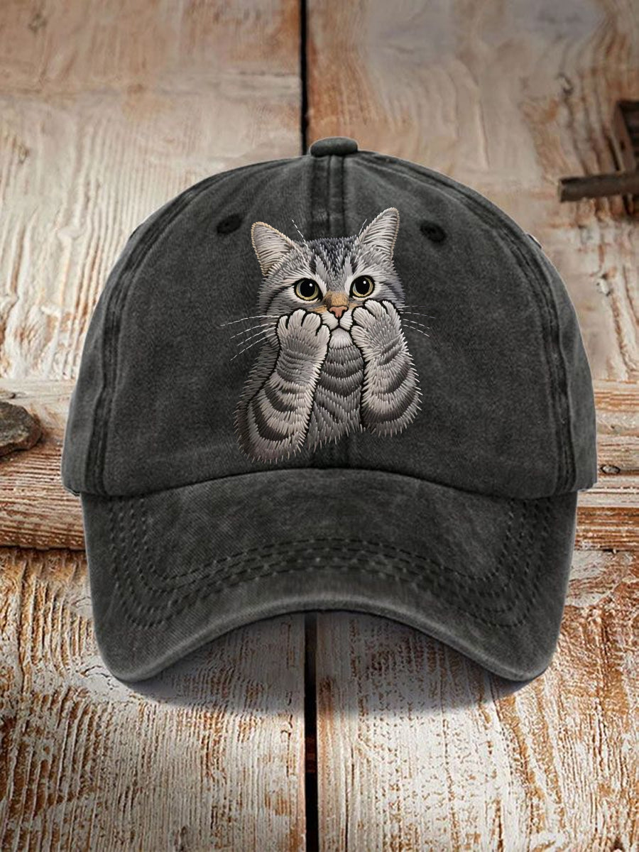 Unisex Lovely Cat Embroidered Hat