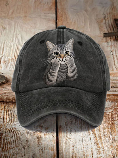 Unisex Lovely Cat Embroidered Hat