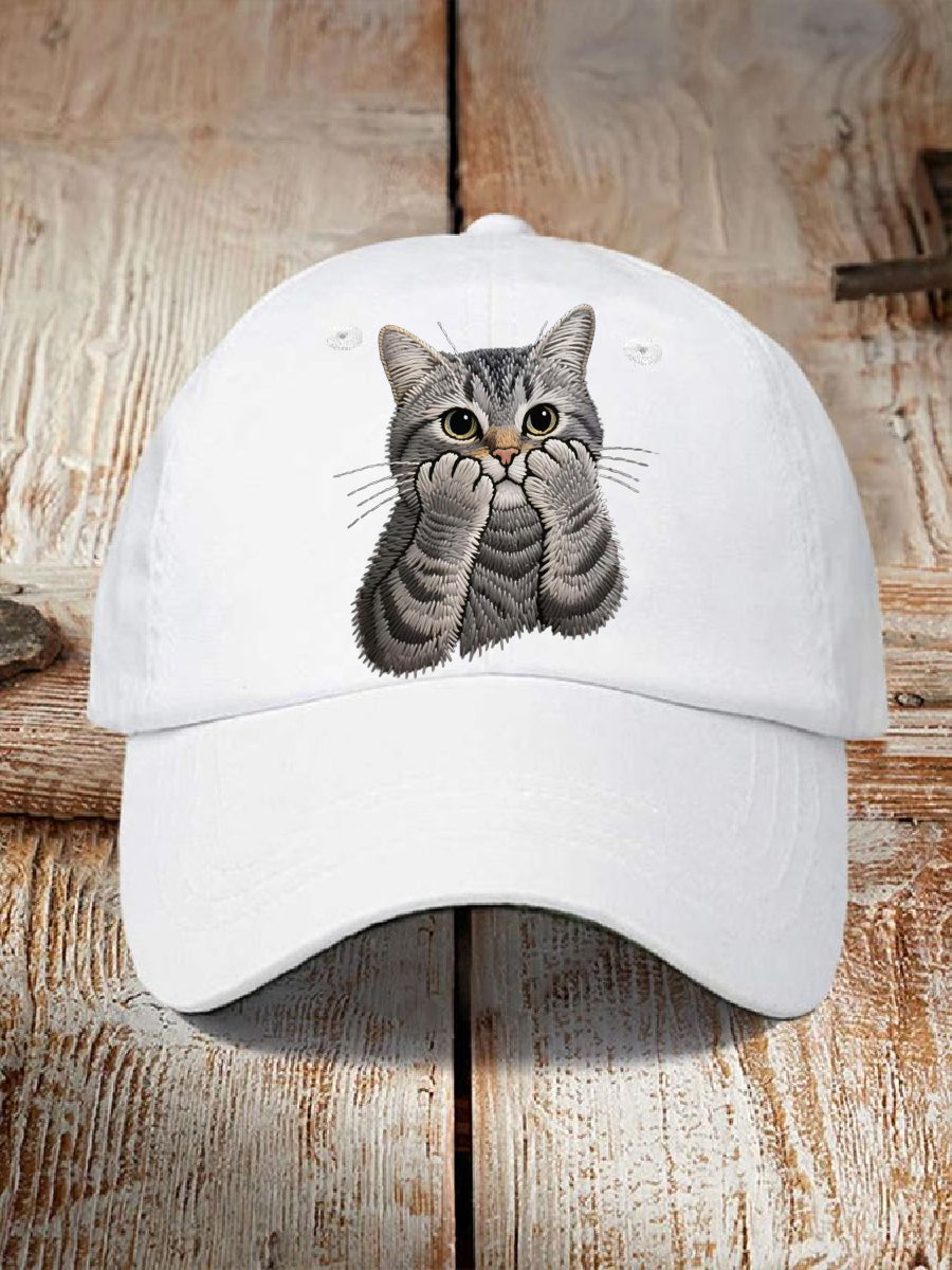 Unisex Lovely Cat Embroidered Hat