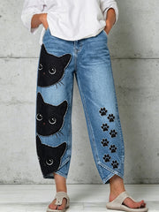 Women's Animal Art Print Trousers