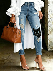Women's Animal Art Printed Jeans
