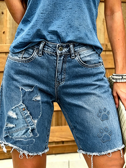 Women's Animal Art Printed Short Jeans
