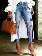 Women's Animal Art Printed Jeans