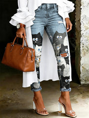 Women's Animal Art Printed Jeans