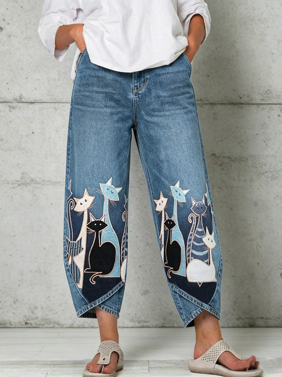 Women's Animal Art Print Trousers