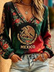 Women's Mexico Art Football Lover Printed T-shirt