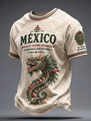 Men's Mexico Art Football Lover Printed T-shirt