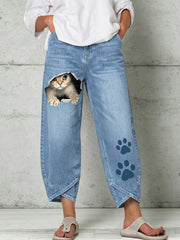 Women's Animal Art Print Trousers