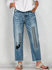 Women's Artistic Animal Print Jeans