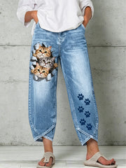 Women's Animal Art Print Trousers
