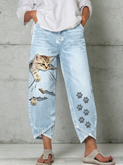 Women's Animal Art Print Trousers