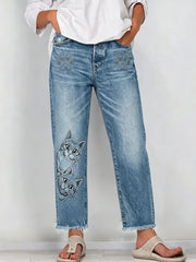 Women's Artistic Animal Print Jeans
