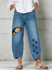 Women's Animal Art Print Trousers