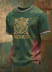 Men's Mexico Football Match Fan Art Graphic T-Shirt
