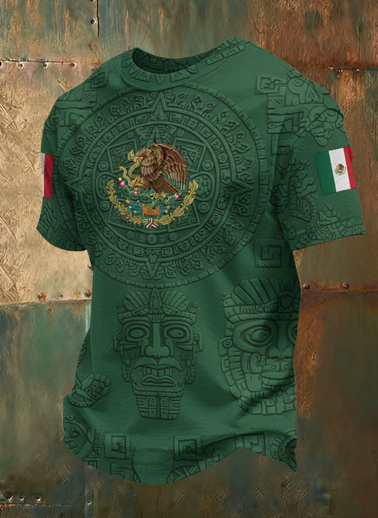 Men's Mexico Football Match Fan Art Graphic T-Shirt