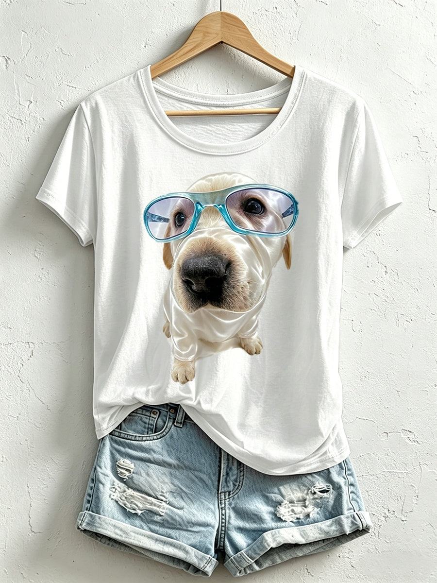 Women's Funny Dog Pattern T-Shirt