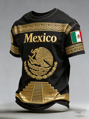 Men's T-Shirt With Mexican Aztec-Inspired Art Print