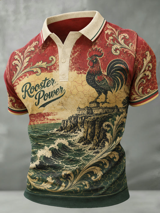 Men's Portugal Football Fan Art Print Short-Sleeve Polo