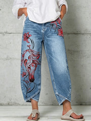 Women's Animal Art Print Trousers