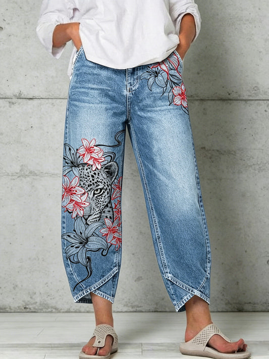 Women's Animal Art Print Trousers