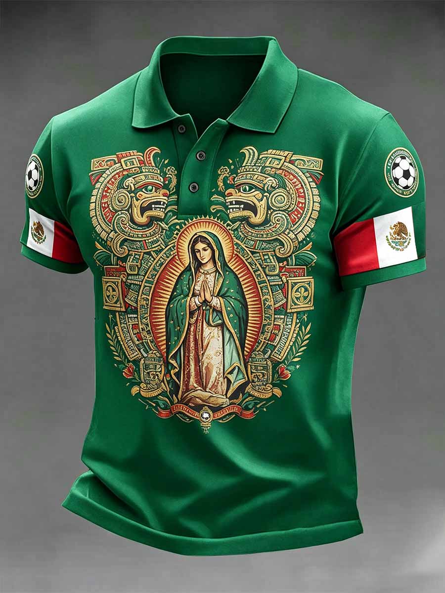 Men's Mexican Print Casual Polo Shirt