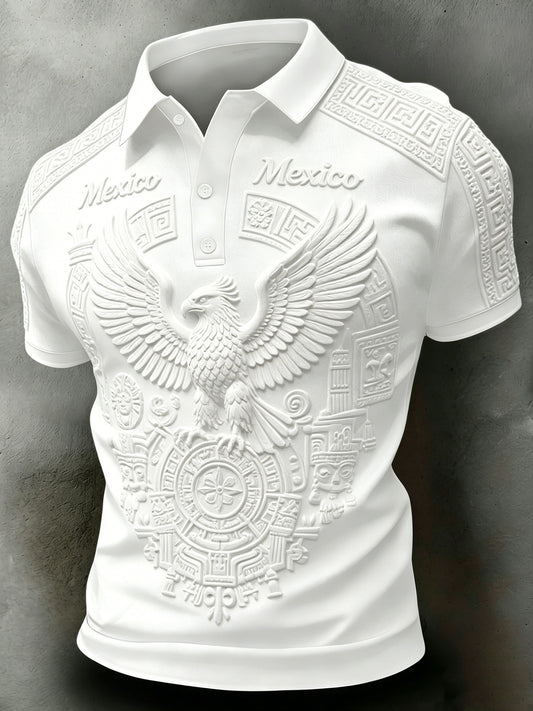 Men's Mexican Football Match Cheering Art Print Polo Shirt