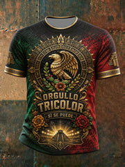 Men's Mexico Football Lover Floral Art Printed T-shirt