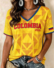 Women's Colombian football casual T-shirt