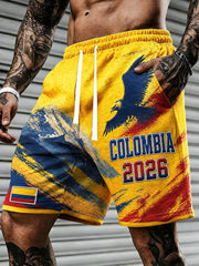 men's Colombian Football Casual Print shorts