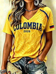Women's Colombian football casual T-shirt