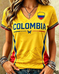 Women's Colombian football casual T-shirt