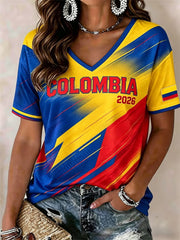 Women's Colombian football casual T-shirt
