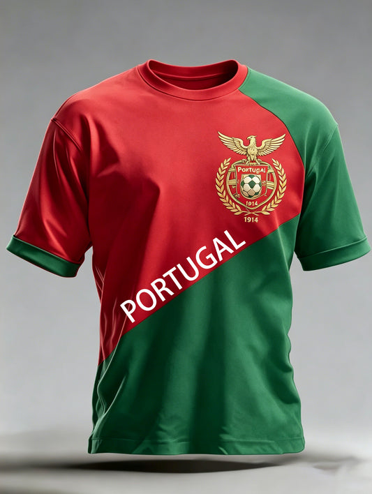 Men's Portugal Football Fan Art Print T-Shirt