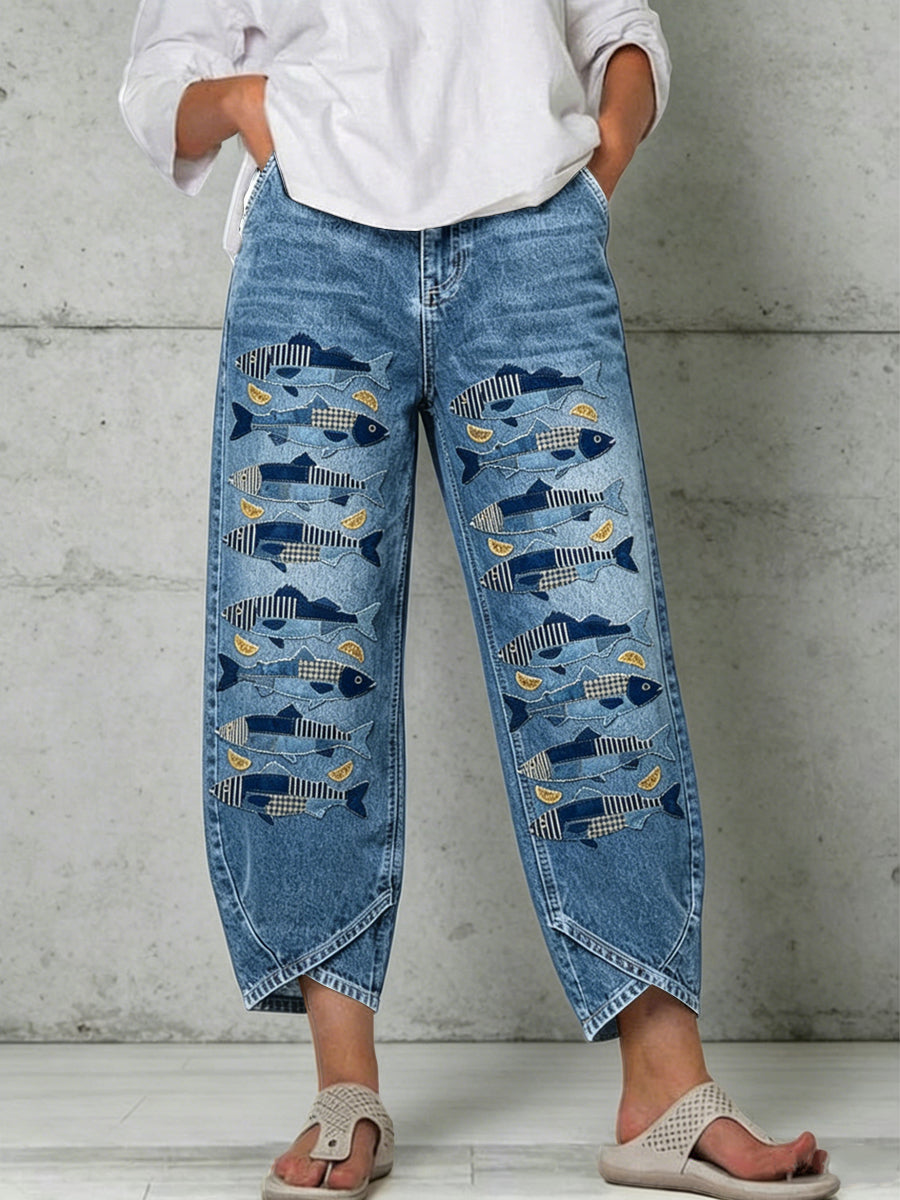 Women's Animal Art Print Trousers
