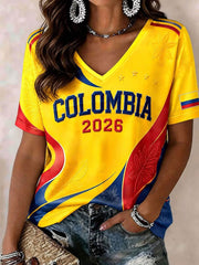 Women's Colombian football casual T-shirt