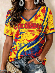 Women's Colombian football casual T-shirt