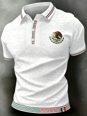 Men's Mexican Aztec Totem Art Print Polo