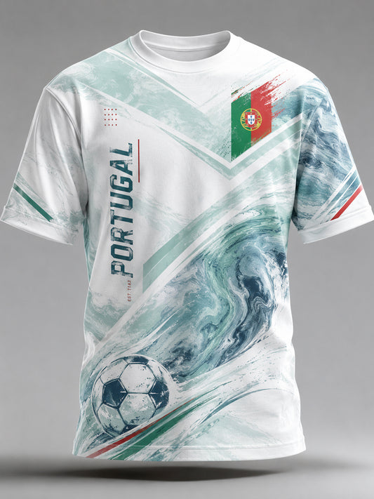 Men's Portugal Football Match Cheer Art Print T-Shirt
