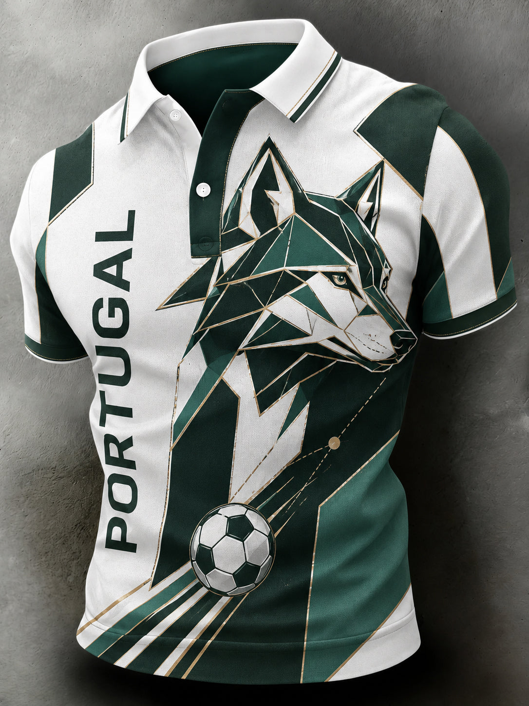 Men's Portugal Football Match Support Art Print Polo