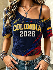 Women's Colombian football casual T-shirt